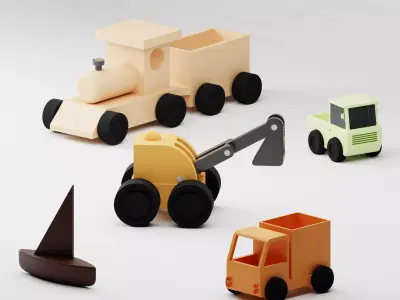 Adorable Printable Toy Vehicle Set for Kids - Commercial Use 3D print model