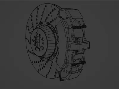 Disc Brake 3D Model  Game and VR Ready Low-poly 3D model