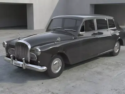 Generic 1950s Luxury Sedan 3D Model Low-poly 3D model