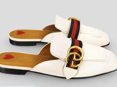Gucci woman luxury fashion leather slippper 3D model