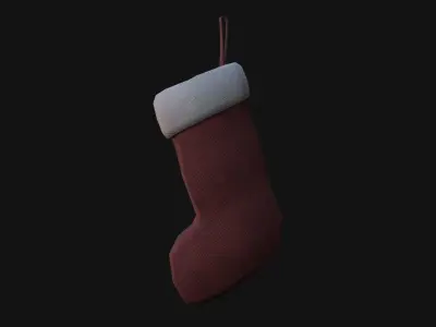 Christmas sock Low-poly 3D model