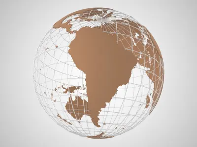 Globe News Skeleton Latte Color 3D model