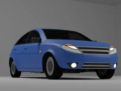 Lowpoly Hatchback 3D model