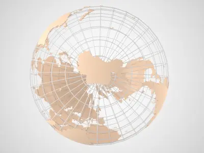 Globe News Skeleton Sand Color 3D model