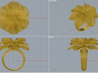 woman ring 3D print model