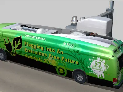 Proterra electric 40 Foot bus SEPTA green livery Low-poly 3D model