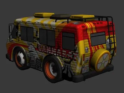 cartoon car vehicle 3d game ready model Low-poly 3D model-011 Low-poly 3D model