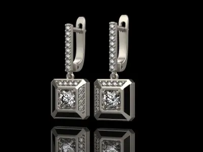 Octagon form earring model 497 3D print model