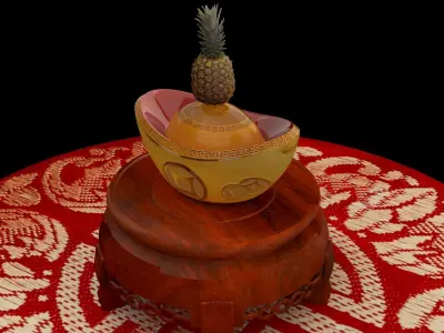  Chinese gold ingot piggy bank 3D model