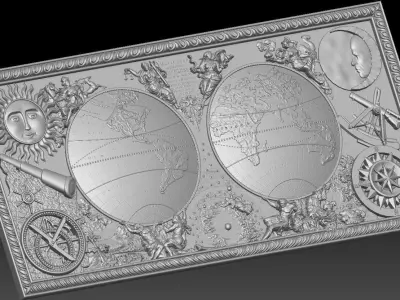 ancient map of the world   2  3D model