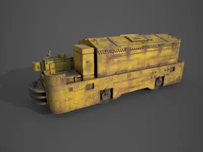 Heavy Duty Mine Rail Engine Low-poly 3D model
