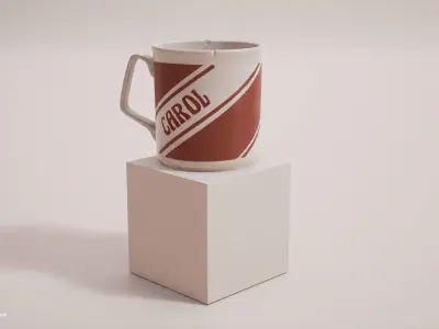 Carol Mug Cup - PBR Game Ready - Low-poly 3D model - Free low-poly 3D model
