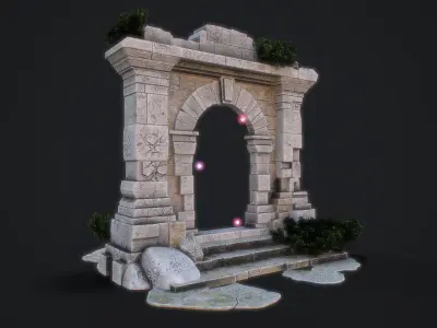 Medieval Arch game ready 3d model Low-poly 3D model
