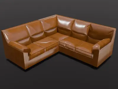 Leather Sofa 3D Model Low-poly 3D model