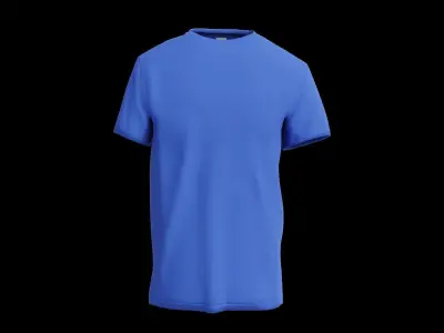 Simple Blue T Shirt 3D model