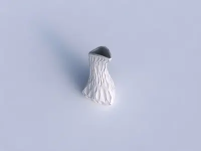Vase puffy bent triangle with crystal dents 3D print model