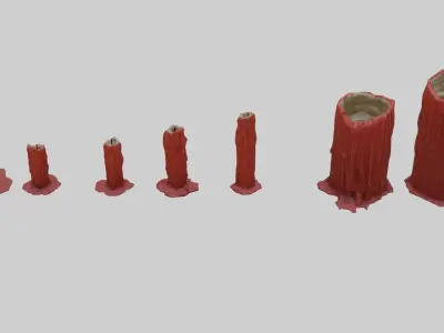 Low Poly Candle Collection With PBR Materials Low-poly 3D model