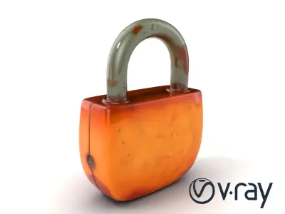 Rusted Metal Lock model pack Low-poly 3D model
