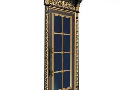 Carved Door Classic 01102 Black Low-poly 3D model