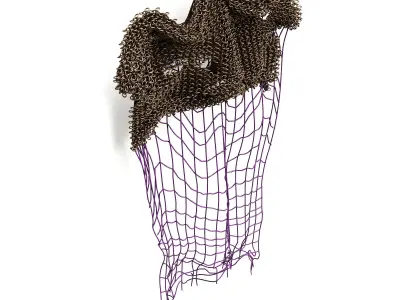 Chains and net wall decor 3D model