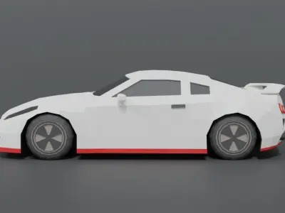 Low Poly Cartoon Sports Car Low-poly 3D model
