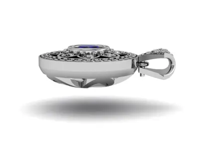womens flower pendant necklace 3D print model
