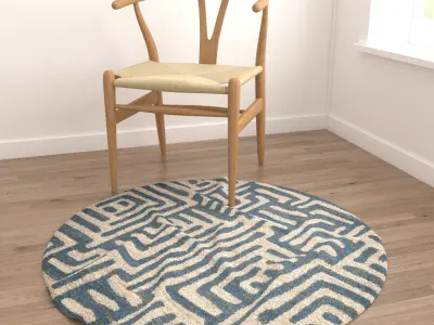 Round Rug Set 299 3D model
