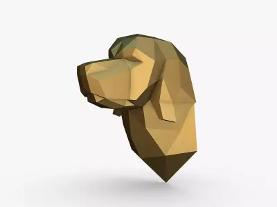 Golden retriever head 3D print model