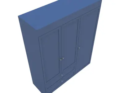 modern wardrobe 3D model Low-poly 3D model
