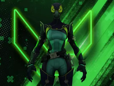 Viper female character in overwatch Low-poly 3D model