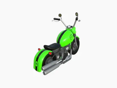 Motorcycle Cartoon A04 Green Racing - Custom Vehicle Design Low-poly 3D model