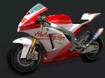 Bike Racing Moriwaki Low-poly 3D model