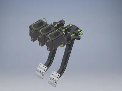 Reverse Mount Pedal with Master Cylinders  3D model