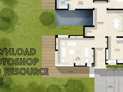 Floor Plan Render in Photoshop Download PSD and Resource Files 3D model