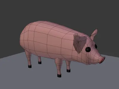 pig cartoon 3D model