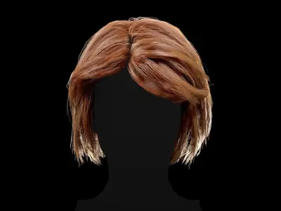 Realtime Hair - Bob Hair Builder Low-poly 3D model
