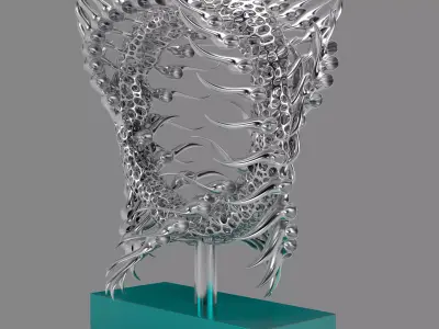 Skeleton Sculpture fantasy 3D model