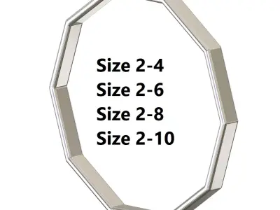 Stylish Decagon Bangle 3D print model