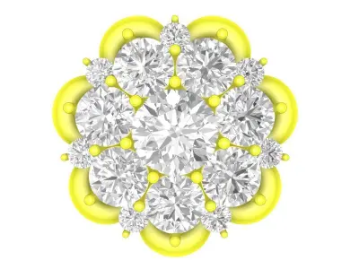 Luxury Floral Cluster Ring 3D Model for Jewelry Casting 4430 3D print model