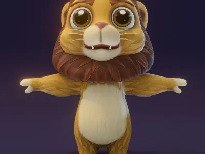 Cartoon Lion 3D Models Low-poly 3D model