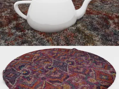 Round Rug Set 176 3D model