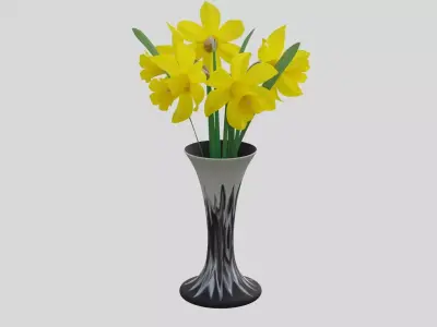 Vase and narcissus 3D model