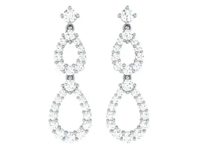 Pear Shape Diamond Earring 4563 3D print model
