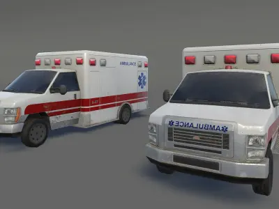 Ambulance Low-poly 3D model