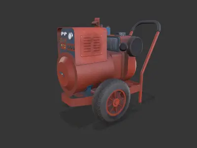 Old Vintage Electric Generator Low-Poly PBR Low-poly 3D model