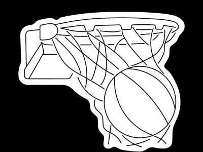 Basketball Neon Sign 3D model