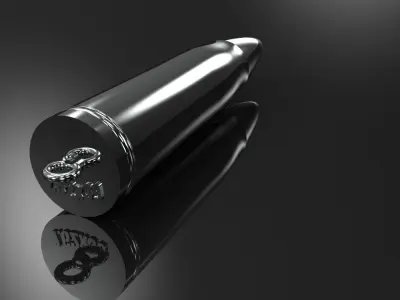 AK Bullet Pendant Gold Silver Platinum Luxury Jewelry  3D print model