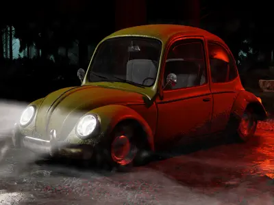 Classic Beetle Cartoon Style 3D Printable Model 3D print model
