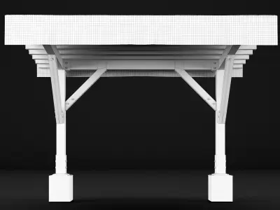 Woden pergola 1 3D model