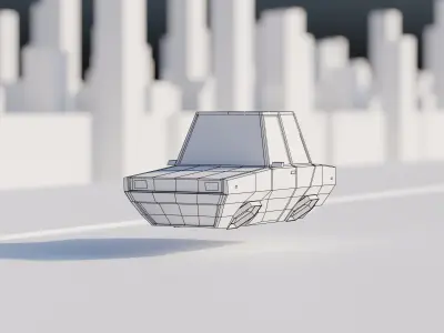 Low Poly Sci Fi Car  Low-poly 3D model